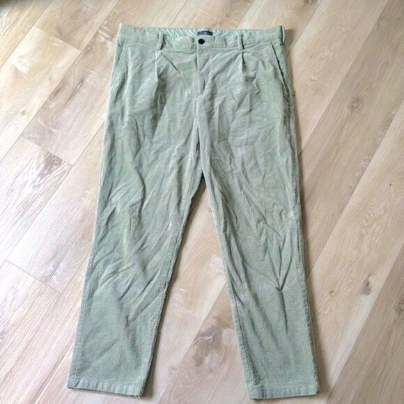 H&M Regular Fit Sage Green Corduroy Pants Size 38 - Picture 2 of 5